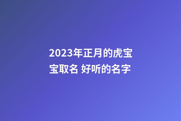 2023年正月的虎宝宝取名 好听的名字